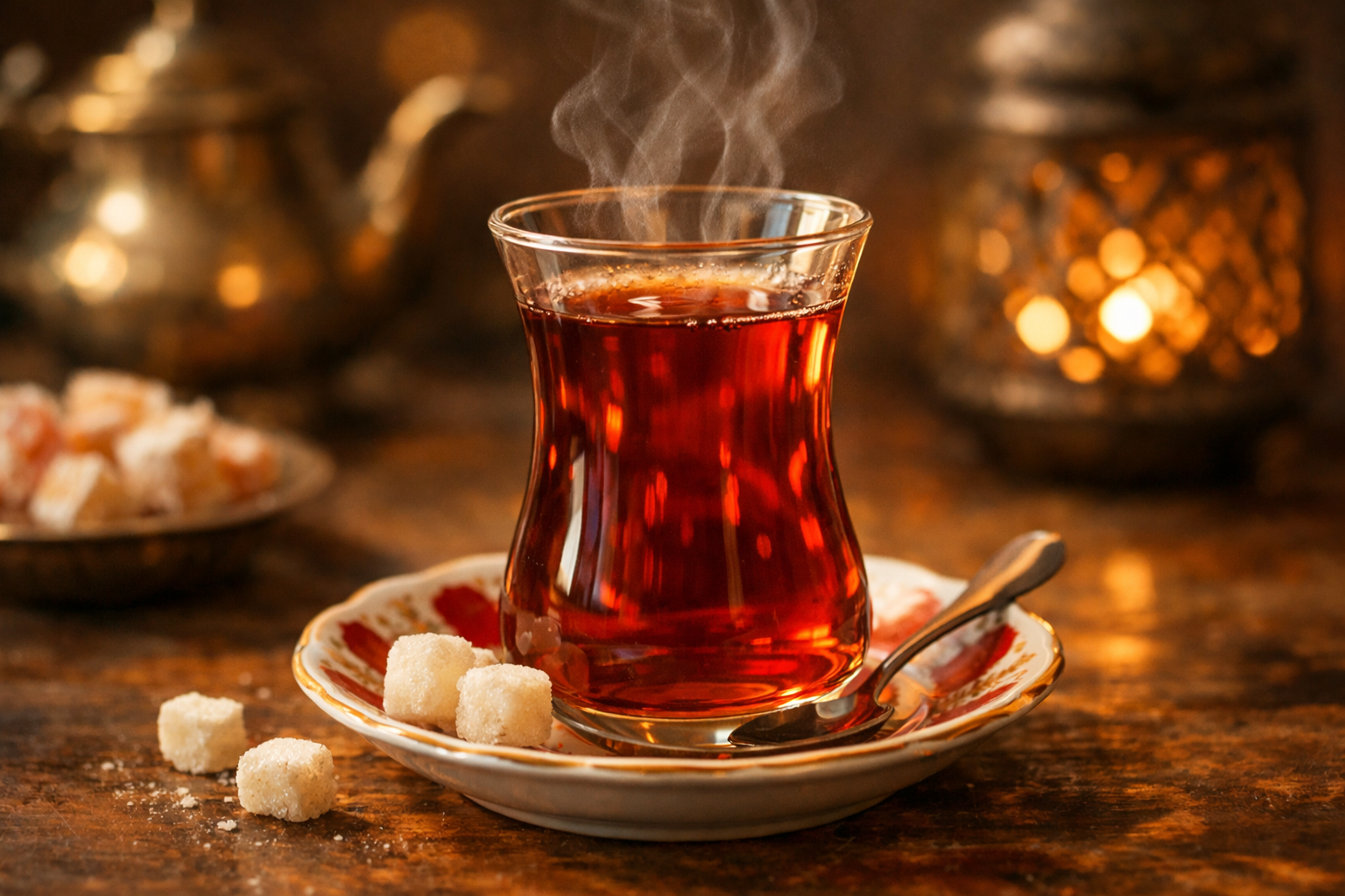 Türk çayı ve ince belli bardak